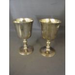 Two silver goblets - London 1974 - maker