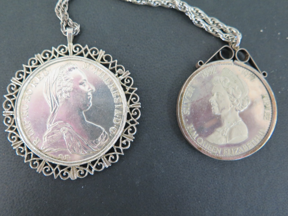 Two silver coin pendants  - To include a - Image 2 of 2