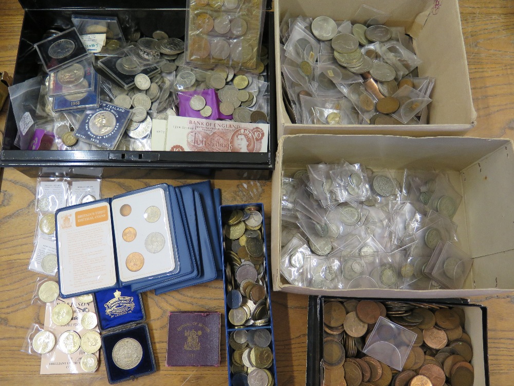 A collection of mostly British coinage -