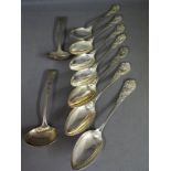 A set of seven continental table spoons