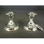 A pair of dwarf silver candlesticks, Bir