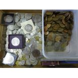 A collection of English coinage includin