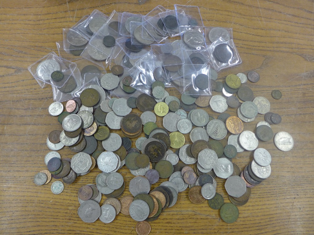 A collection of assorted coinage includi