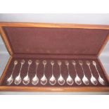 A set of twelve silver R S P B spoons in