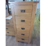 An oak ex display tallboy chest - Height