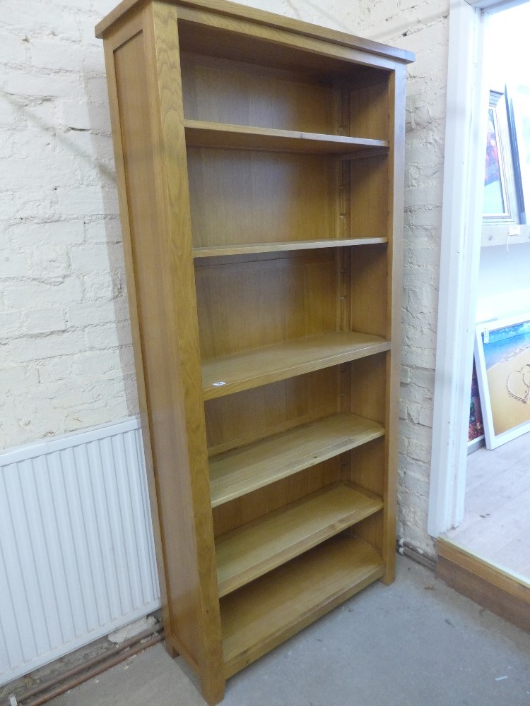 An oak ex display large bookcase - Heigh