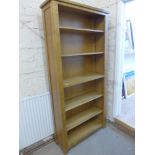An oak ex display large bookcase - Heigh