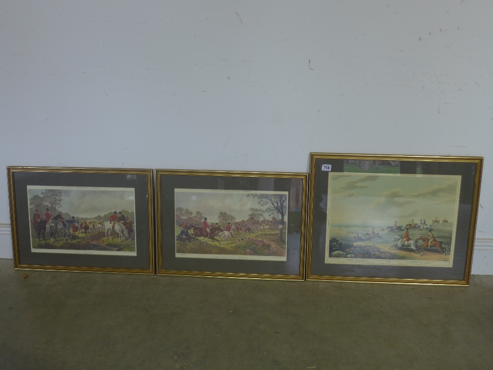 Three gilt framed Hunting prints