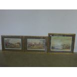 Three gilt framed Hunting prints