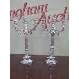 A pair of silver plated Empire style thr