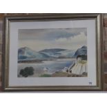 A watercolour entitled - The Lake - by V