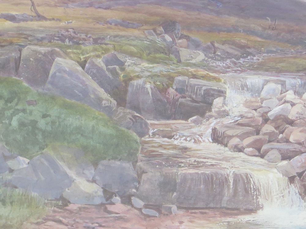 Paul Jacob Naftel RWS watercolour - View of Snowden North Wales - signed bottom left 27cm x 62cm - Image 3 of 4