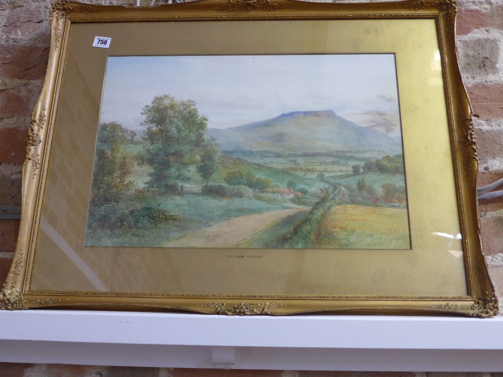 A watercolour Mendip Somerset - signed M