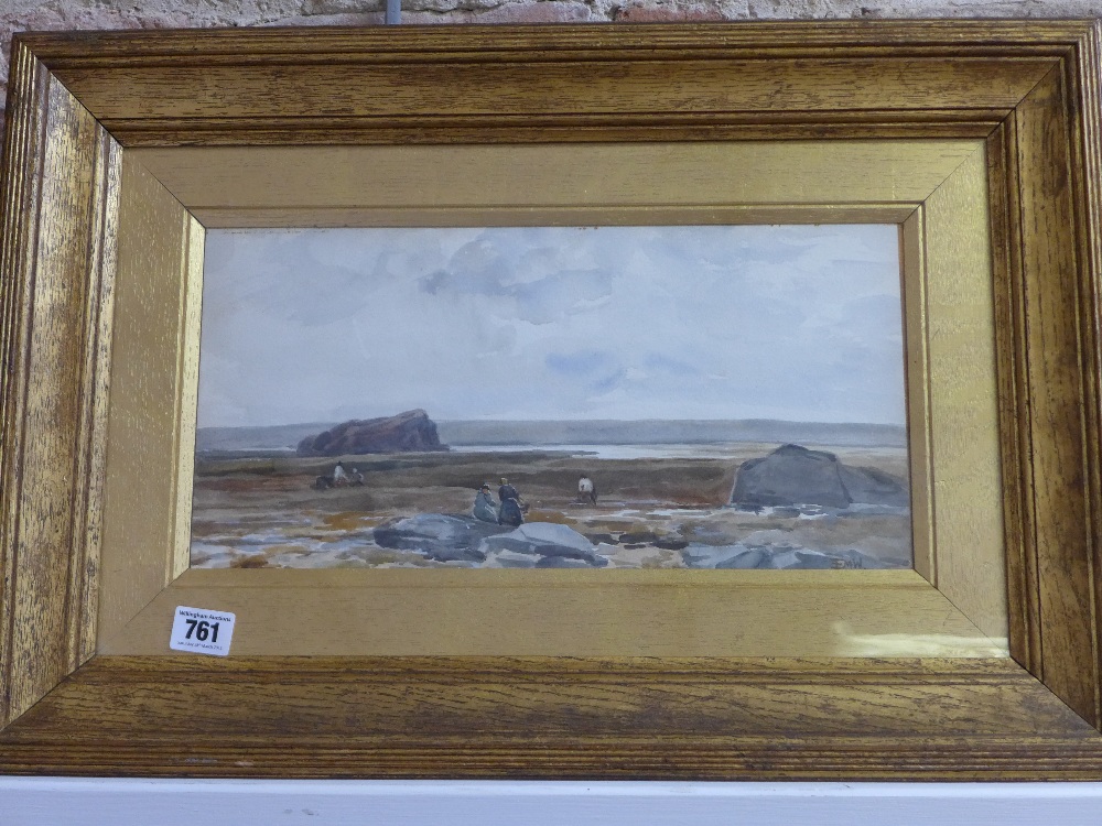 A watercolour landscape initialled E M W
