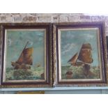 A pair of Maritime oil on canvas scenes