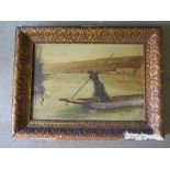 A gilt framed late 19th century oil pain