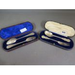 Two boxed silver fork and spoon sets - T