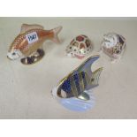 Four Crown Derby paperweights