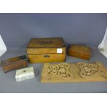 An olive wood jewellery box, miniature c