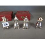 Two sets of silver salt and pepper - Hal