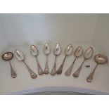 A set of seven continental table spoons