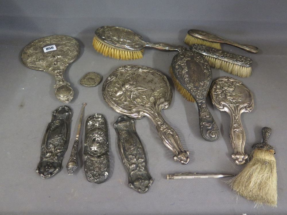 A collection of thirteen pieces of silve