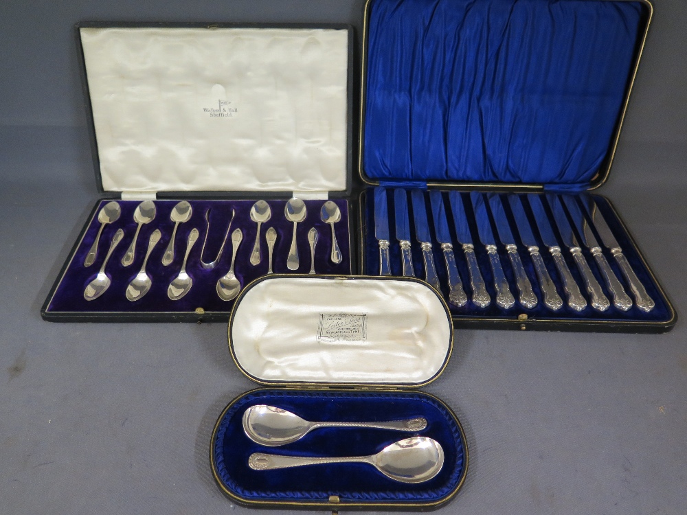 A boxed set of twelve cake knives with s