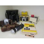 A collection of Photographic equipment i