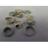 Ten Roman and medieval bronze rings