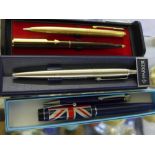 A gold plated Parker propelling pencil,