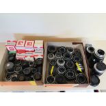 Two boxes of Camera lenses