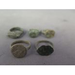 Five Roman bronze rings