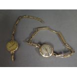 Two 9 ct gold Ladies watches with sprung