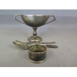 Assorted silver ware - including a cup a