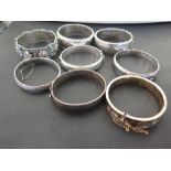 A selection of eight bangles - All with