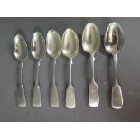 A set of six silver teaspoons - Weight a