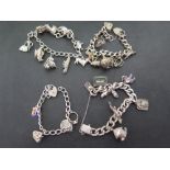 Four charm bracelets - The curb-link bra