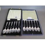 Two boxed sets of silver teaspoons - Wei