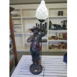 A large imitation bronze Cavalier lamp - Height 1.05