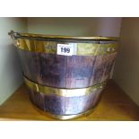 A brass bound bucket  - Diameter 36 cm