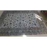 A beige ground very fine handmade Persian Keshan carpet - signed - 3.15 m x 2.25 m