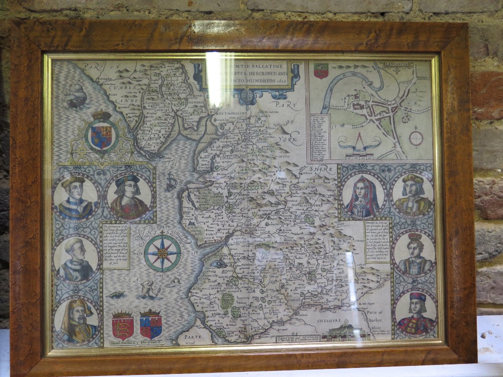 A Speed map of The Countie Pallatine of Lancaster described and divided into hundreds 1610 - 60 cm