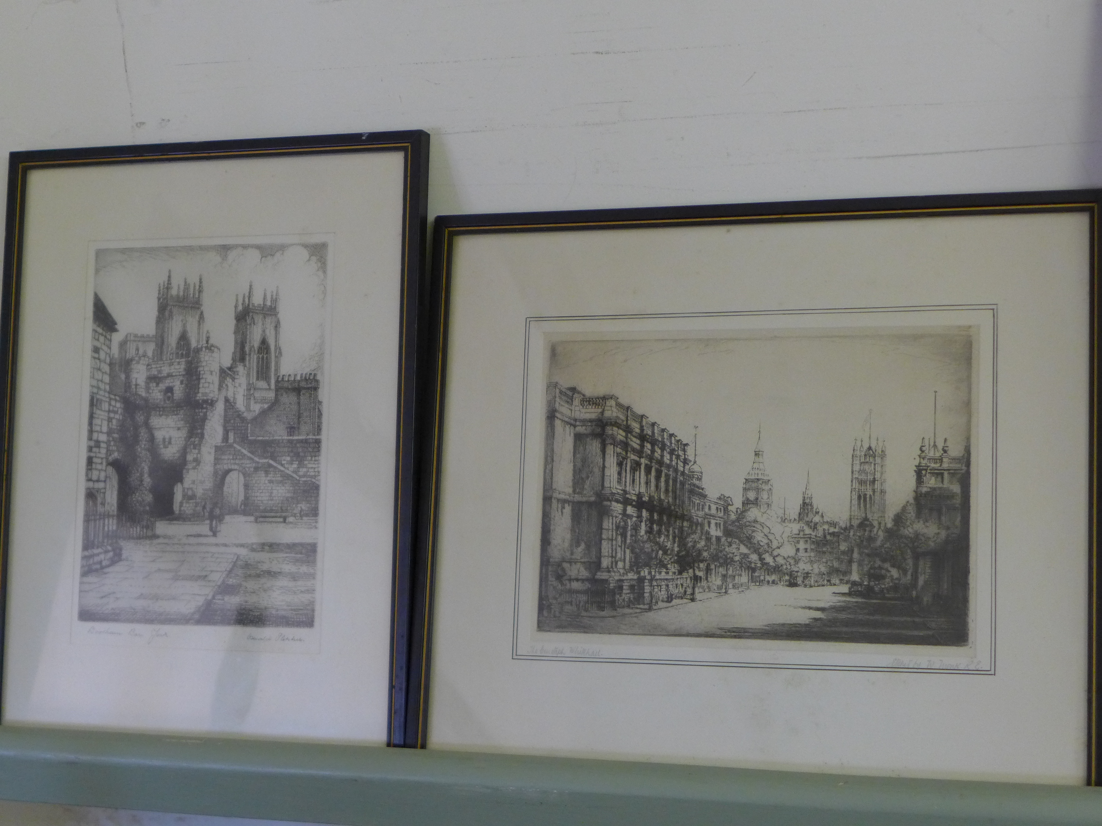 An etching "The north-west prospect of the University and Town of Cambridge" 
31cm x 80cm, an - Image 2 of 2