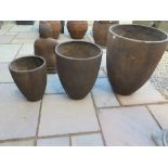 A Bramblecrest  graduating set of three - Sicilian - tapering pots - Height 53 cm, 50 cm and 37 cm