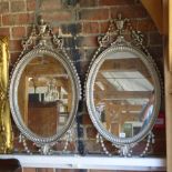 A pair of Regency style mirrors in silver  - 49 cm x 89 cm