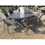 A Bramblecrest Rio oval table with eight armchairs - 2m x 1.5 m