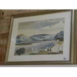 A watercolour entitled - The Lake - by Vivian Pitchforth RA 1895 - 1982 - 37 cm x 53 cm