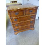 A modern yew veneer small chest of drawers  - 70cm x 63cm