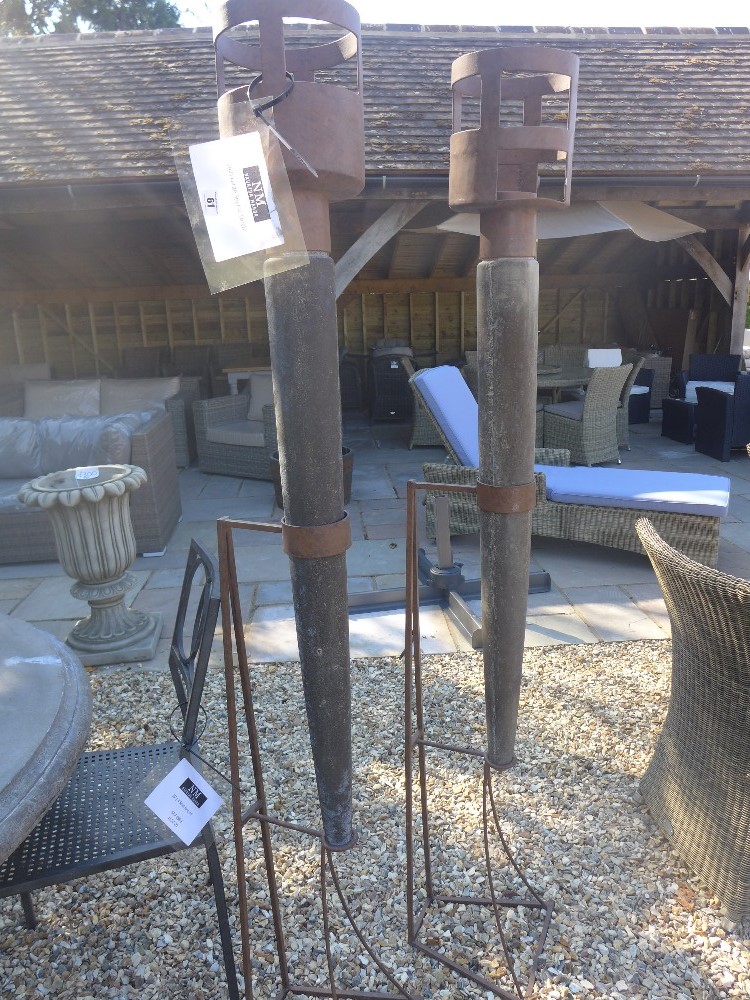 A pair of Bramblecrest Sparta garden torches