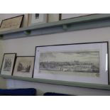 An etching "The north-west prospect of the University and Town of Cambridge" 
31cm x 80cm, an